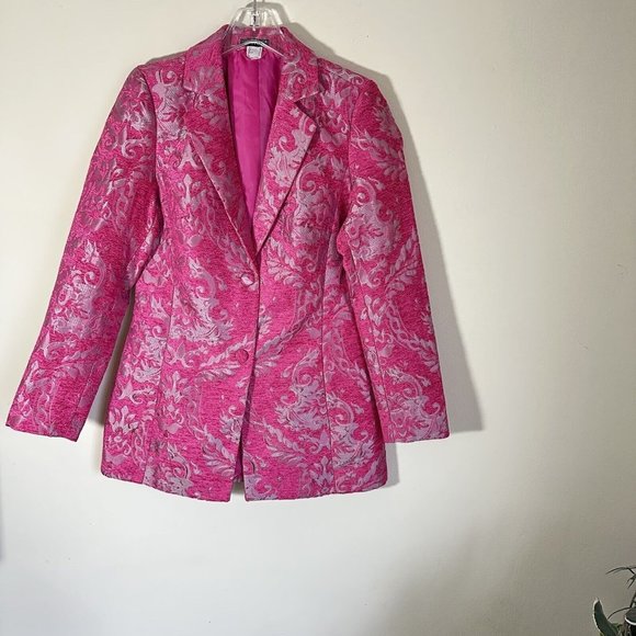 Women's Pink Patterned Blazer - Picture 4 of 8